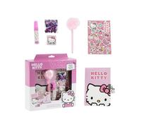CERDÁ LIFE'S LITTLE MOMENTS Diario Set Hello Kitty - Set completo di diario, penna fuzzy, adesivi e accessori di cancelleria