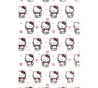 Hello Kitty, Fiocco Rosa, Bianco Poliestere Morbido Peluche Coperta Jete Coperta