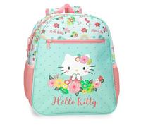 Hello Kitty Floral Kitty Zaino Scuola Adattabile a Carrello Verde 27x33x11 cm Poliestere