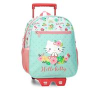 Hello Kitty Floral Kitty Zaino Scuola con Carrello Verde 27x33x11 cm Poliestere