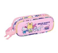 HELLO KITTY & FRIENDS - Astuccio doppio per bambini, ideale per bambini in età scolastica, comodo e versatile, qualità e resistenza, 21 x 6 x 8 cm