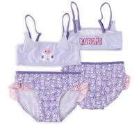 Hello Kitty Friends Bikini Bambina 2 Pezzi Costume Mare Piscina Kuromi My Melody Cinnamoroll 82% Poliestere 18% Elastan Stampa Ufficiale Taglie 3-8 Anni [3324 Viola - 6 Anni]