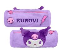 Hello Kitty Friends - Kuromi Astuccio Viola in Pile | Portapenne Tondo Scuola Elementare e Medie - Capiente e Resistente [Viola Kuromi]