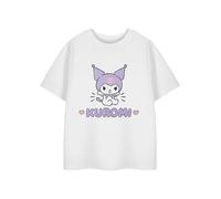 Hello Kitty & Friends Kuromi Girls White T-Shirt a maniche corte | Maglietta grafica cuore per bambini | Top personaggio Sanrio | Abbigliamento carino per ragazze e adolescenti, Cuore Kuromi, 7-8 Anni