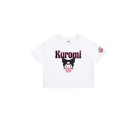 Hello Kitty Friends Kuromi My Melody T Shirt Bambina 100% Cotone Manica Corta Licenza Ufficiale Maglietta Estiva Modello Classico o Crop Top 3-14 Anni [16024 Bianco - 14 Anni]