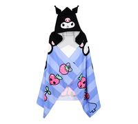 Hello Kitty Friends | Kuromi | Telo Mare Bambina con Cappuccio 70x140 cm | Asciugamano Microfibra Poncho Bagno Piscina 2-7 Anni | Asciugatura rapida [18213 Viola Kuromy]