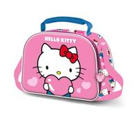 Hello Kitty Heart-Borsa Porta Merenda 3D, Rosa, 26 x 20 cm, Capacità 5 L