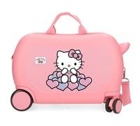 Hello Kitty Hearts & Dots, Valigia per bambini, rosa, realizzata in ABS, quattro ruote doppie a rotazione multidirezionale, chiusura a combinazione laterale, interno con due scomparti., Rosa, Valigia
