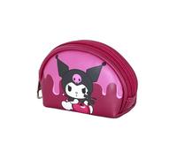 Hello Kitty Kuromi Cherry-Portamonete Ovale Casual, Rosa, 12 x 9 cm