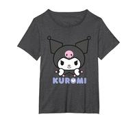 Hello Kitty - Kuromi Face Maglietta, Donna Plus-Size, Grigio Scuro, 1X