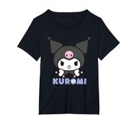 Hello Kitty - Kuromi Face Maglietta, Donna Plus-Size, Nero, 1X