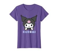 Hello Kitty - Kuromi Face Maglietta, Donna, Viola mélange, XS