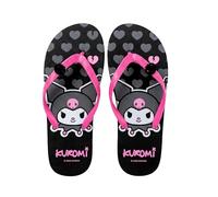 Hello Kitty Kuromi Infradito da Donna e Ragazza, Sandali Estivi Kuromi Design, Taglie EU 36 alla 41 (Nero, Sistema Taglie Calzature EU, Adulto, Donna, Numero (range), Media, 40, 41)