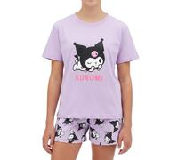 Hello Kitty Kuromi Pigiama da Ragazze, Completo 2 Pezzi Maglietta Maniche Corte e Pantaloncini, Taglie 8 a 14 Anni (IT, età, 14 Anni, Regular, Lila)