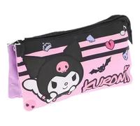 Hello Kitty KUROMI - Portapenne Astuccio Triplo Borsellino Scuola e Asilo per Bambini e Ragazzi 22x12cm