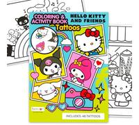Hello Kitty Libro da colorare con tatuaggi per bambini dai 4 agli 8 anni - Pagine da colorare dei cartoni animati, attività, giochi e tatuaggi temporanei con My Melody, Kuromi, altro | Hello Kitty