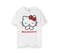 Hello Kitty Maglietta da Donna | T-Shirt Grafica da Donna a Maniche Corte con Gattino Classico in Bianco | Top per Abbigliamento per Gatti dalla vestibilità Rilassata e Carino Regalo di Merchandising