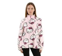 Hello Kitty Maglione Rosa da Donna | Maglia in Pile con Collo a Imbuto, Maniche Lunghe e Cerniera | Abbigliamento Casual per l'uso Quotidiano con Personaggi dei Cartoni Animati