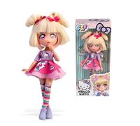 Hello Kitty Manga Doll Candy Unicorn, bambola giapponese alla moda con look manga, figura da 19,5 cm con 15 punti di articolazione, capelli biondi, accessori inclusi, +4, Famosa (HKTF0400)