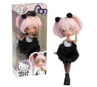Hello Kitty Manga Doll Golden Diva, bambola giapponese alla moda con look manga, figura da 19,5 cm con 15 punti di articolazione, capelli rosa, accessori inclusi, +4, Famosa (HKTF0200)