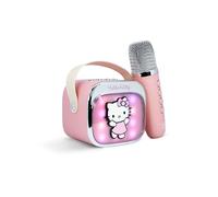 Hello Kitty - Mini altoparlante per karaoke a LED, wireless, con microfono Bluetooth, colore rosa, luci che cambiano colore