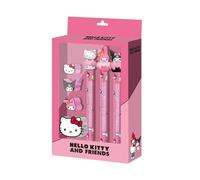 Hello Kitty Mix-Confezione di 3 Matite Eterne + 3 Gomme + Temperamatite, Rosa, 14 x 23 cm
