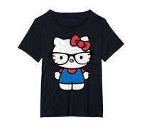 Hello Kitty Nerd Maglietta, Donna Plus-Size, Nero, 1X