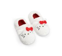 Hello Kitty Pantofole slip-on bianche per bambine | Calzature da interno soffici con orecchie e fiocco 3D da casa con personaggi dei cartoni animati