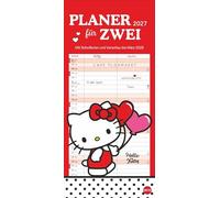 Hello Kitty Planer für zwei 2027: Die Trend-Katze in einem praktischen Partnerkalender 2027 mit Platz für Notizen. Monat für Monat Illustrationen der Comic-Kultkatze. Format 16 x 34,7 cm