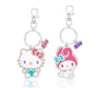 Hello Kitty Portachiavi BFF Set di 2, My Melody e Mimmy White Sanrio Portachiavi Licenza Ufficiale, Hello Kitty e My Melody, Small