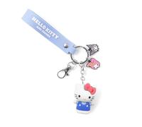KIDS EUROSWAN Hello Kitty, portachiavi in gomma 3D per ragazze, portachiavi per borsa e astuccio, Blu, Taglia unica