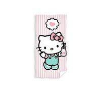 Hello Kitty Rosa Asciugamano 140x70cm Spiaggia Cotone Morbido Milkshake Gatto