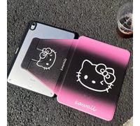 Hello Kitty rosa e nera, 10,2 pollici, compatibile con Apple, compatibile con iPad9/8, tablet, cover protettiva Air5/6 con slot per penna, rotazione