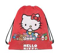 HELLO KITTY - Sacca Coulisse Ufficiale Hello Kitty, Compatta e Versatile, Ideale per Palestra, Scuola, Viaggi, Portamerenda, Idea Regalo Bambine e Ragazze, 34x42 cm, Rossa