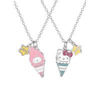 Hello Kitty Sanrio and Friends - Collana con scritta "Best Friends", 40,6 cm + 7,6 cm, per migliore amica, Costume, Nessuna pietra preziosa