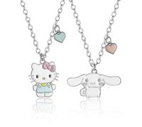 Hello Kitty Sanrio and Friends - Collana con scritta "Best Friends", 40,6 cm + 7,6 cm, per migliore amica, Zinco, Nessuna pietra preziosa