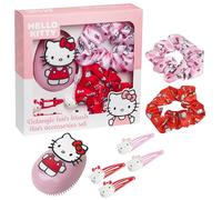 Hello Kitty Sanrio Spazzola Capelli e Set Accessori Capelli Bambina Donna, Fermagli Capelli, Elastici Capelli, Districante Spazzola, Regali per Lei (Hello Kitty Spazzola e Accessori)