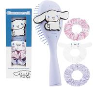 Hello Kitty Sanrio Spazzole Capelli e Scrunchies Set Ragazza Adolescenti, Cinnamoroll Kuromi Kawaii Spazzola Districante da Viaggio, Regali per Lei (Cinnamoroll Spazzola e Scrunchies)