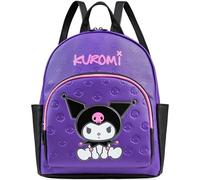 Hello Kitty Sanrio Zaino Donna Adolescenti Bambina, Moda Pelle PU Borse a Zainetto Ragazza, Kuromi Regali per Lei (Viola Kuromi)