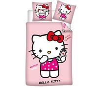 Hello Kitty Pink Reversible Duvet Cover 140 x 200 cm + Pillowcase 65 x 65 cm Pol