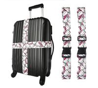 Hello Kitty - Set di 2 cinghie per bagagli con licenza ufficiale, cinghie regolabili per bagagli da 76 a 183 cm