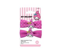 HELLO KITTY - Set di 2 fermagli per capelli con fiocco, acconciatura per bambine - MY MELODY - Prodotto ufficiale Sanrio