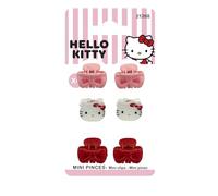 HELLO KITTY - Set di 6 mini fermagli per capelli con fiocchi - acconciatura per bambine - Prodotto ufficiale Sanrio