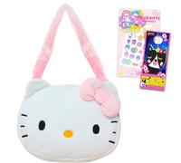 Hello Kitty Set di borsette in peluche per ragazze, confezione regalo Hello Kitty con Plushie con cinghie, tatuaggi e altro ancora, borsa a tracolla Hello Kitty per ragazze