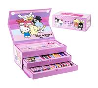 Hello Kitty Set Di Cancelleria, Include Matite Colorate, Pennarelli, Acquerelli, Pennello, Spugna, Matita, Temperamatite, Gomma, Pastelli Colorati, Quaderno, Astuccio, Set Scolastico Per Ragazze