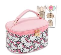 Hello Kitty Set di Trousse per Cosmetici - Astuccio Ovale per Trucco, Articoli da Toeletta da Viaggio, Portafoglio per Telefono, Adesivi - Borsa da Viaggio per Ragazze