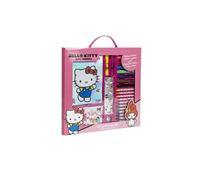 Set di attività Hello Kitty per ragazze, include pastelli, piumini colorati, adesivi e blocco da disegno, kit creativo Sanrio, regalo ideale da colorare