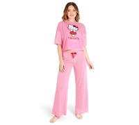 Hello Kitty Set Pigiama Donna, Confortevole Abbigliamento da Casa - Regalo Donna (Rosa, 2XL)