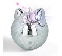 Hello Kitty - Sfera da discoteca per feste con effetto specchio, luce da discoteca per cameretta dei bambini e compleanno, 25 x 25 x 27 cm, mini sfera da discoteca decorativa per interni ed esterni