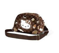 Hello Kitty Squares-Borsa a Tracolla Bowling Lite, Marrone, 23 x 14 cm